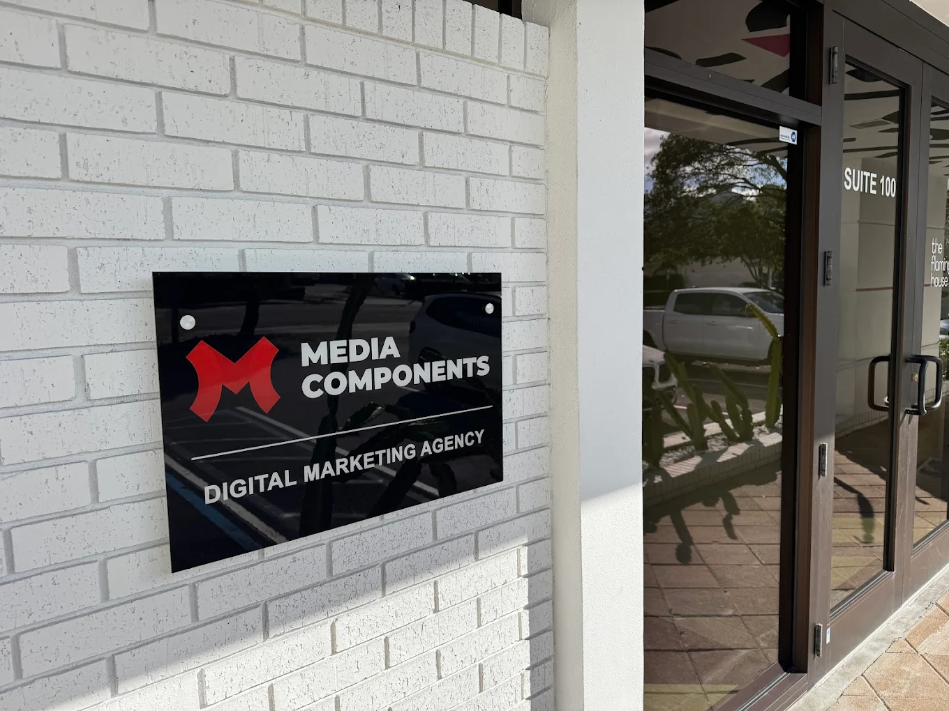 Media Components office signage in Delray Beach, FL